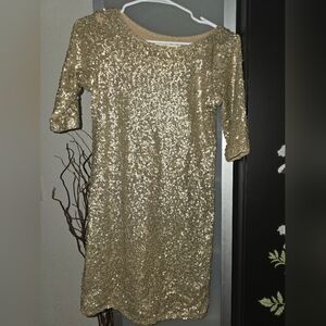 Abercrombie gold sequin medium dress